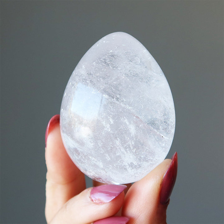 Huevo de cristal de cuarzo transparente Milagro de la vida para Pascua