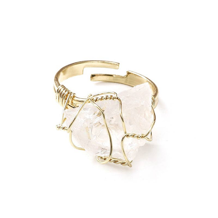 Anillo irregular de cristal natural