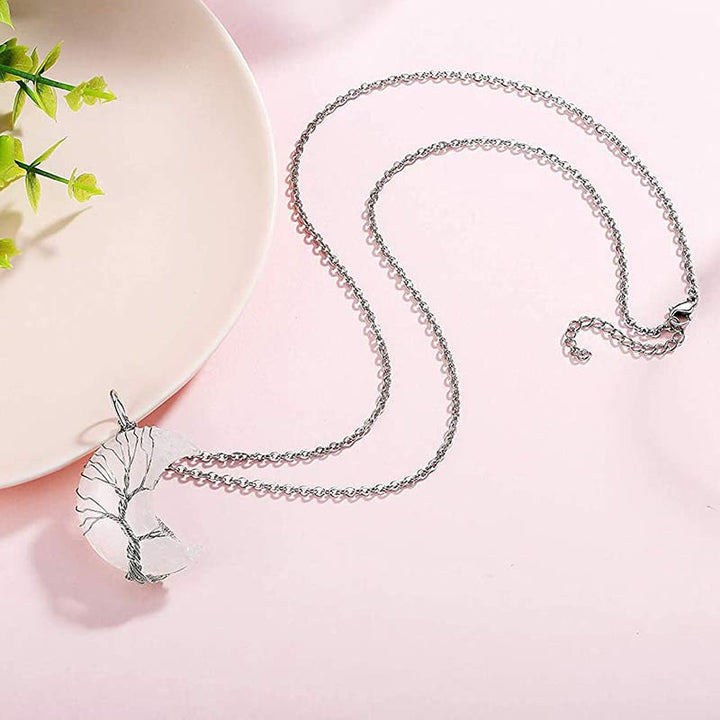 Collar de luna de cristal natural de Olivenorma