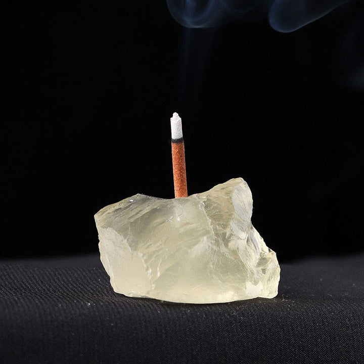 Soporte para varillas de incienso de piedra cruda de cristal de Olivenorma , decoración con piedras preciosas