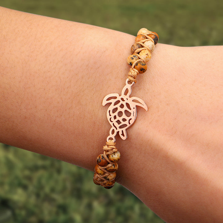 Pulsera de tortuga de piedra natural