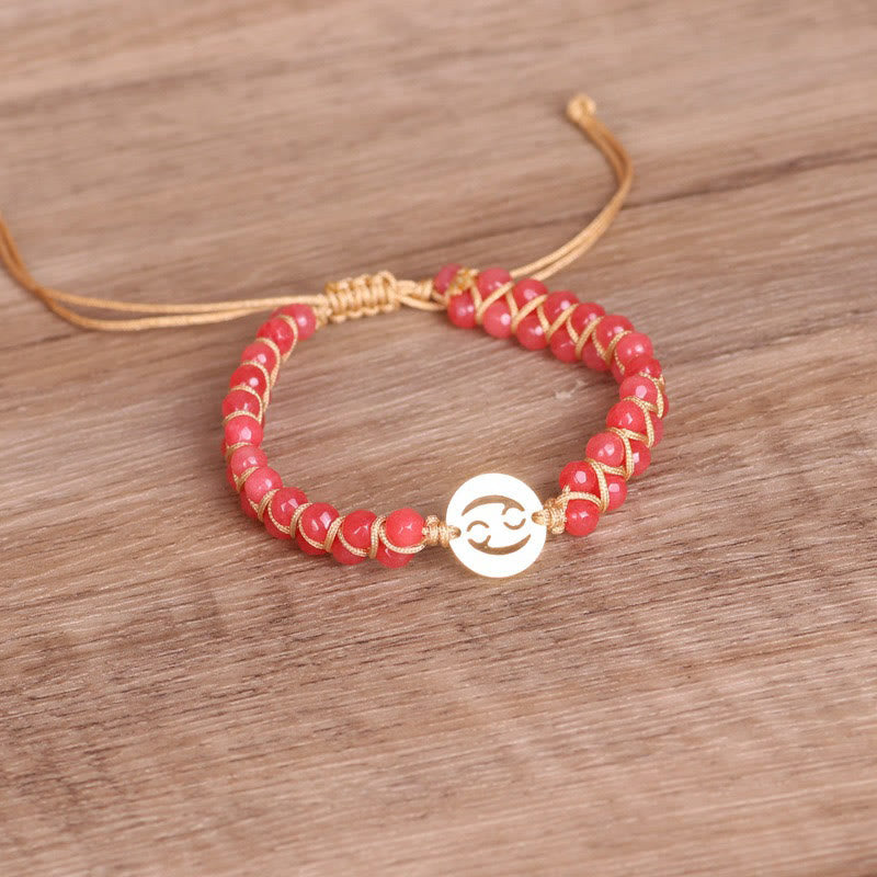 Pulsera envolvente de equilibrio curativo con cristales del zodíaco de Olivenorma 