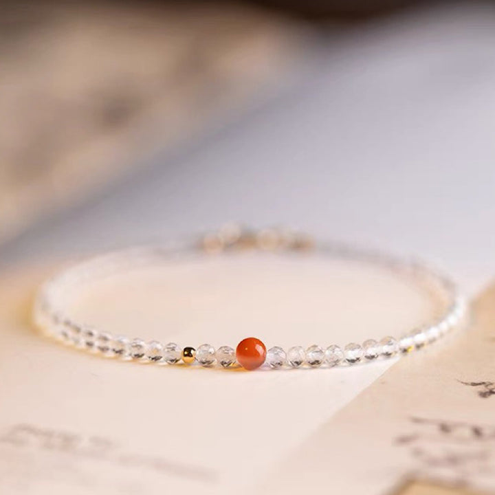 Pulsera de piedras preciosas de cristal transparente Gathering Fortune