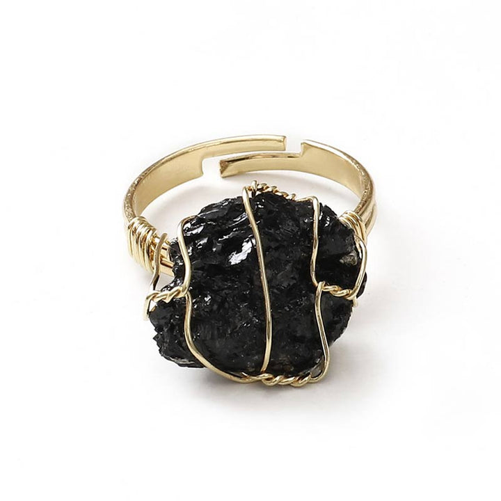 Anillo irregular de cristal natural