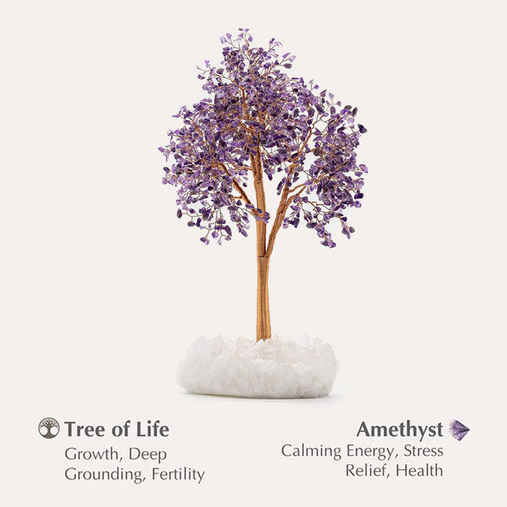 Árbol del Feng Shui con piedra amatista Olivenorma Awaken Intuition
