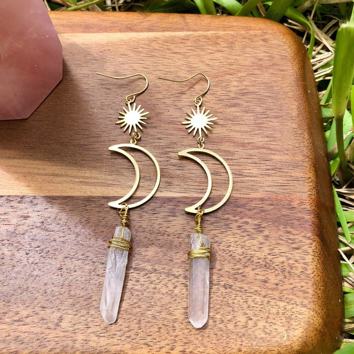 Pendientes de cristal con forma de estrella y luna de Olivenorma