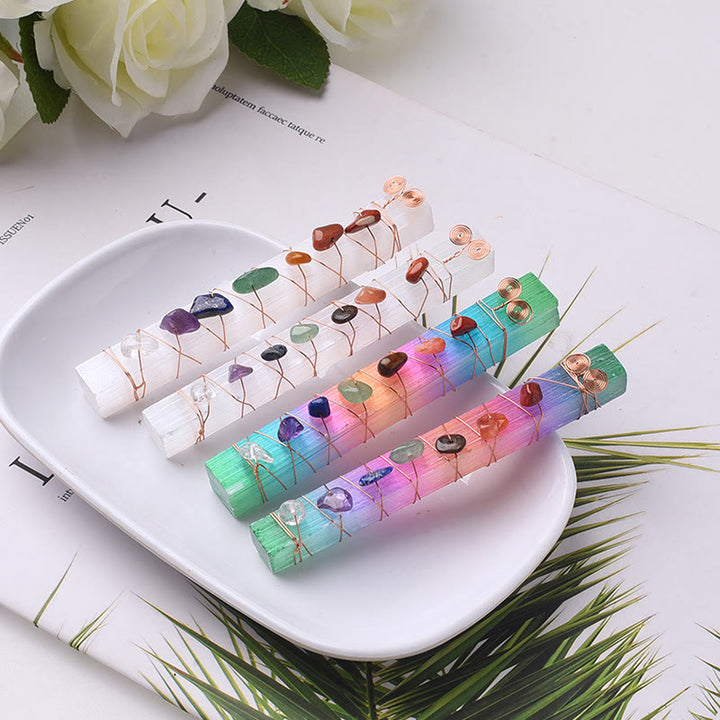 Varitas de cristal de yeso marroquíes para chakras de Olivenorma