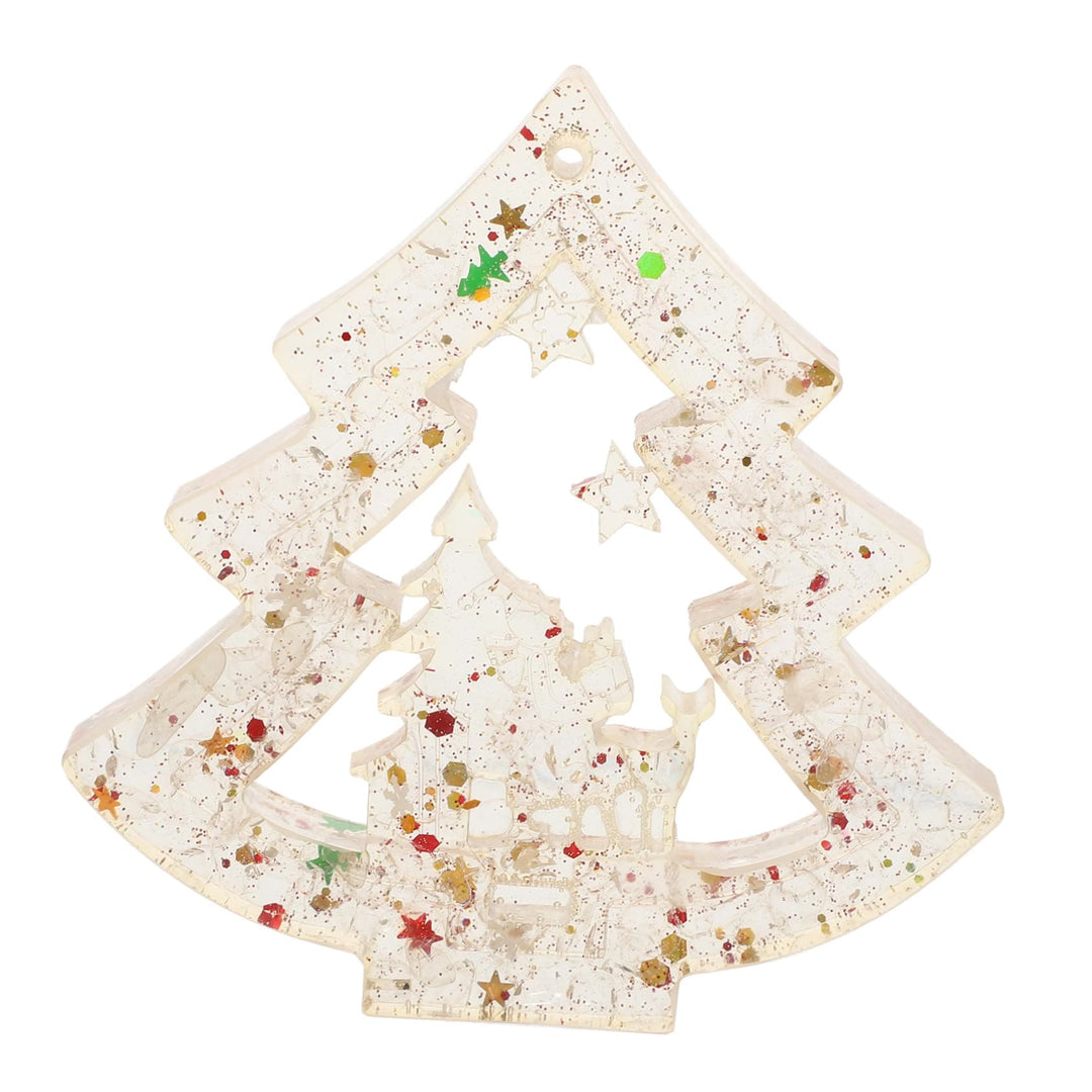 Adorno para árbol de Navidad de resina de grava de cristal natural de Olivenorma 