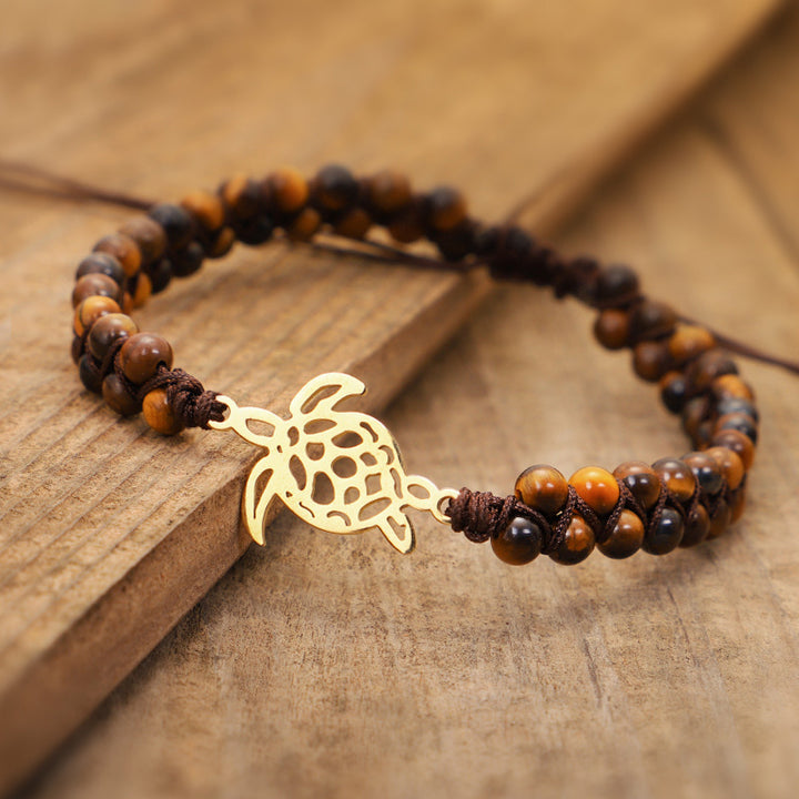 Pulsera de tortuga de piedra natural