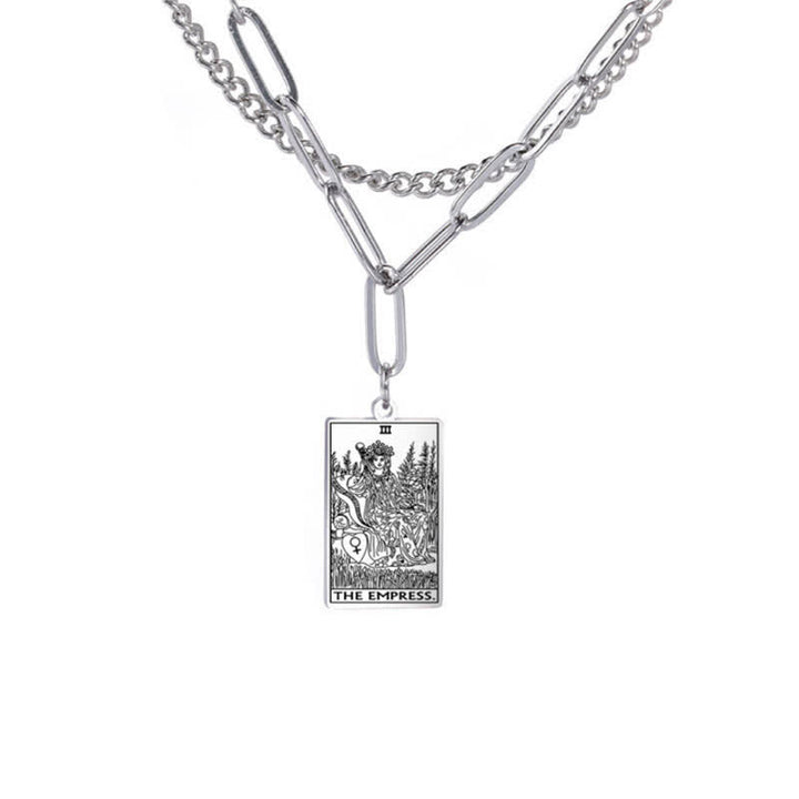 Collar de doble cadena con la carta del tarot de Olivenorma