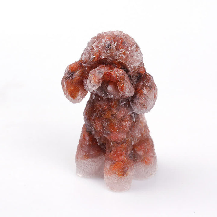 Adorno con piedras preciosas de caniche de cristal natural de Olivenorma