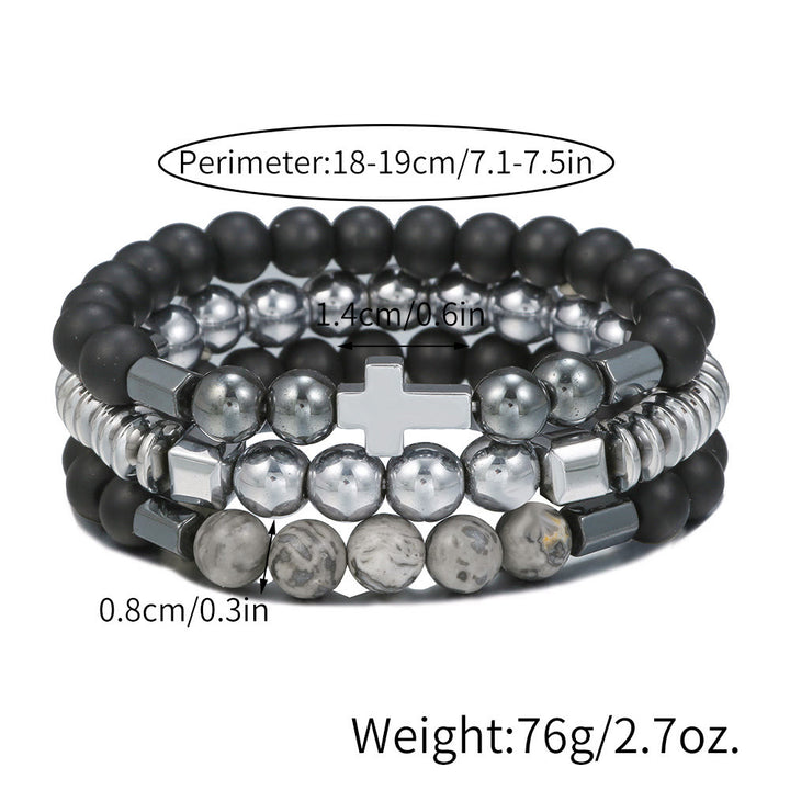 Pulsera con piedras preciosas apilables para hombre de Olivenorma