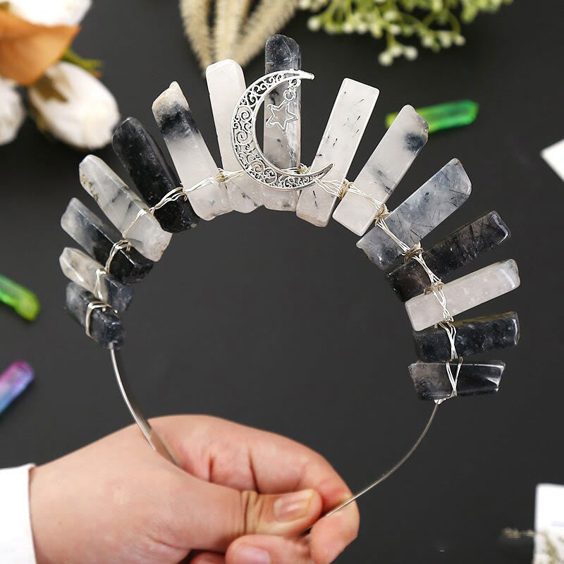 Corona de cristal con forma de estrella y luna tridimensional de Olivenorma