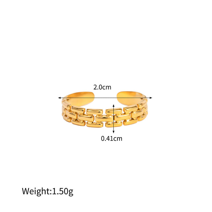 Anillo irregular ajustable de malaquita natural de Olivenorma