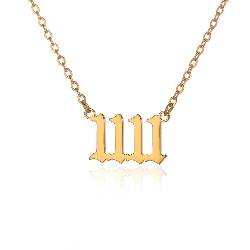 Collar de la suerte con el número angelical 11:11 de Olivenorma