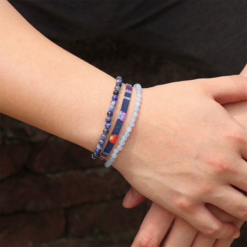 Conjunto de pulseras de cristal turquesa de Bohemia África de Olivenorma