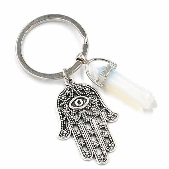 Llavero de cristal con la mano de Fátima inspiradora de Olivenorma