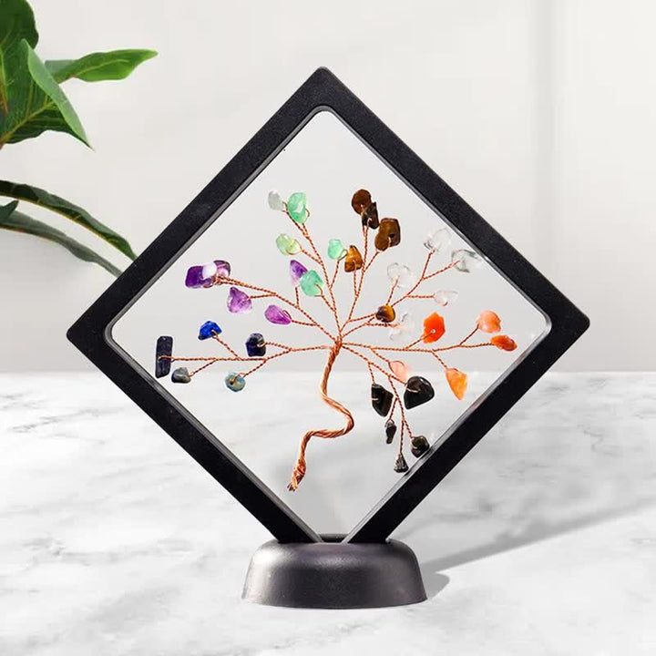 Decoración de árbol de la suerte con cristales de chakras de Olivenorma