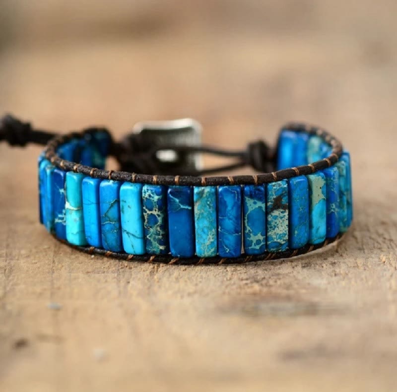 Pulsera energética de chakras con piedra del emperador Olivenorma 