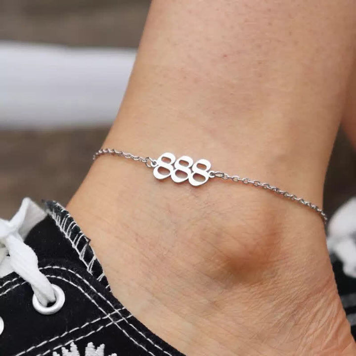 Pulsera de tobillo espiritual con números de ángel