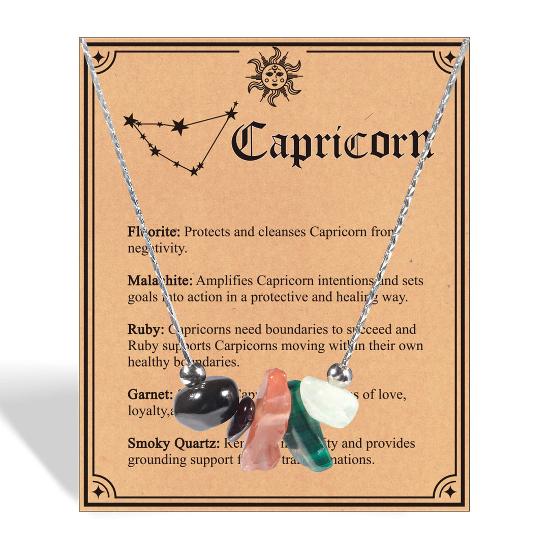 Gargantilla con signo del zodiaco de piedra natural Olivenorma