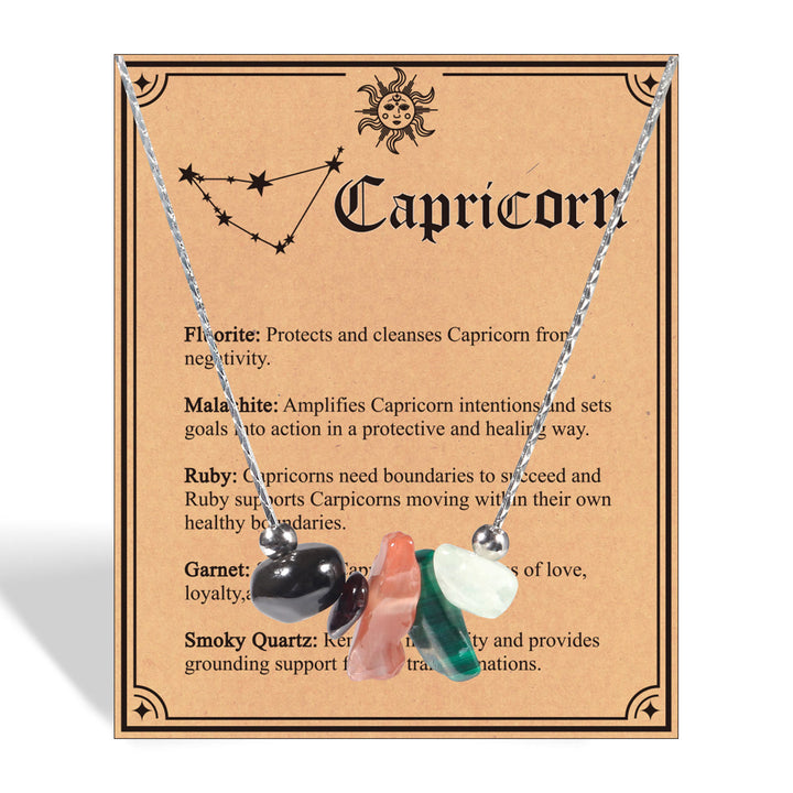 Gargantilla con signo del zodiaco de piedra natural Olivenorma