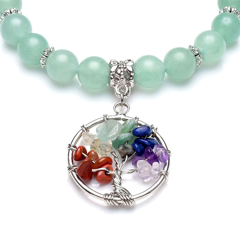 Pulsera de amatista con el árbol de la vida de los chakras.