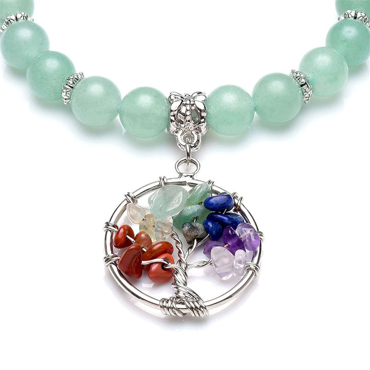 Pulsera de amatista con el árbol de la vida de los chakras.