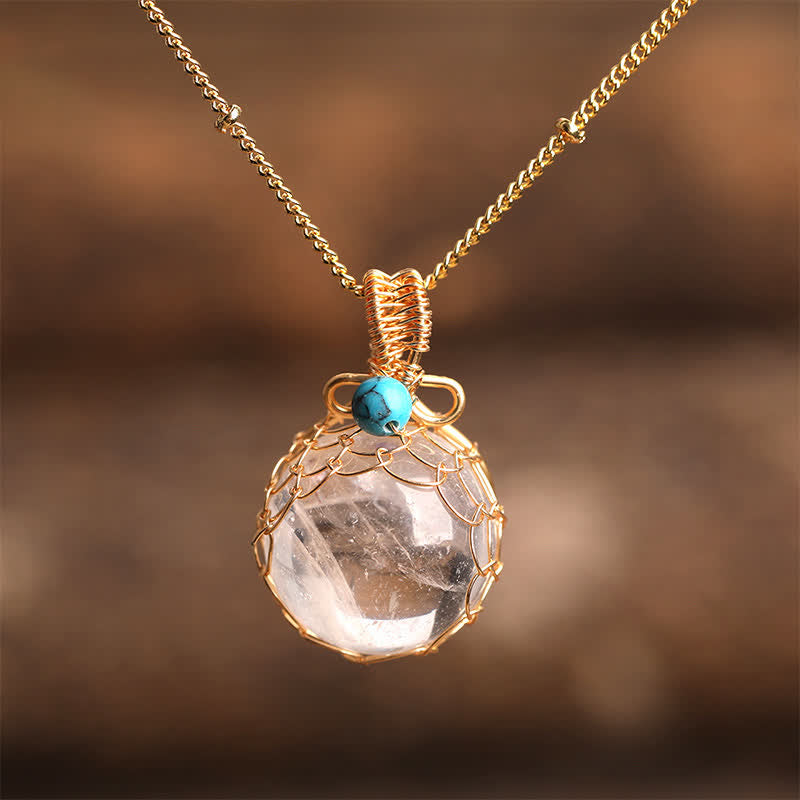 Collar delicado de esferas de cristal natural de Olivenorma