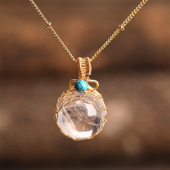 Collar delicado de esferas de cristal natural de Olivenorma
