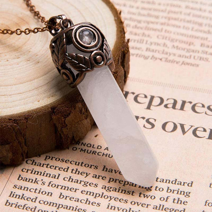 Collar hexagonal de cristal natural de Olivenorma