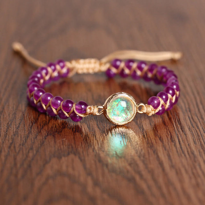Pulsera trenzada con piedras preciosas de Olivenorma