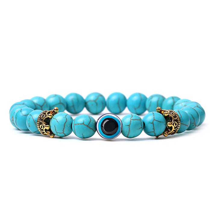 Pulsera de piedra natural con protección contra el mal de ojo
