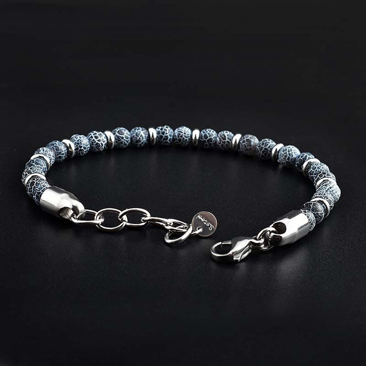 Pulsera de cuentas de ágata desgastada de Olivenorma