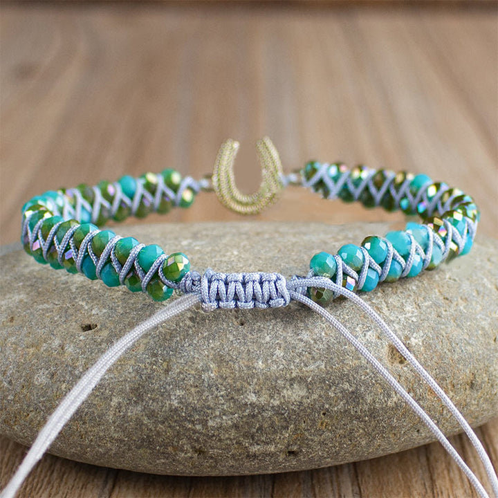 Pulsera curativa con turquesa y herradura de la suerte de Olivenorma