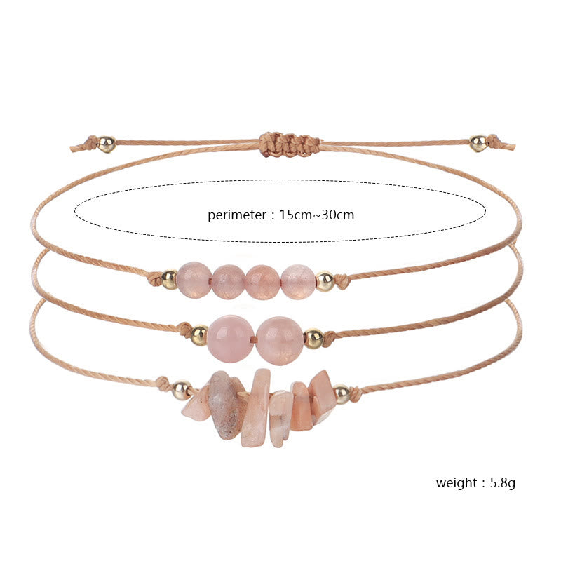 Juego de pulseras trenzadas con cuentas de grava de Olivenorma