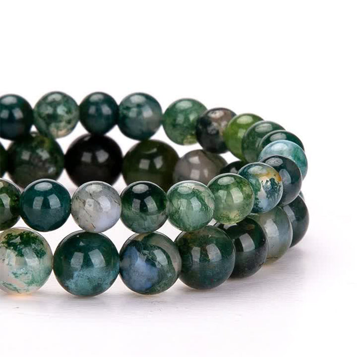 Pulsera protectora con piedra real verde de Olivenorma