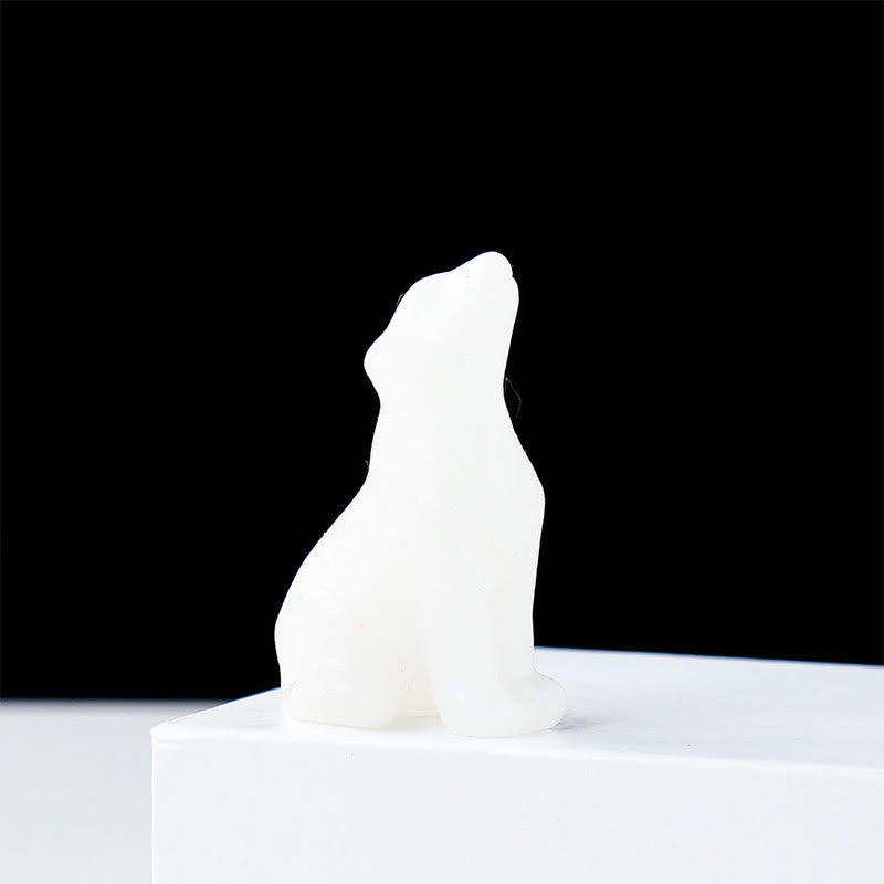 Adorno de piedra preciosa con forma de niño lobo de cristal natural de Olivenorma 