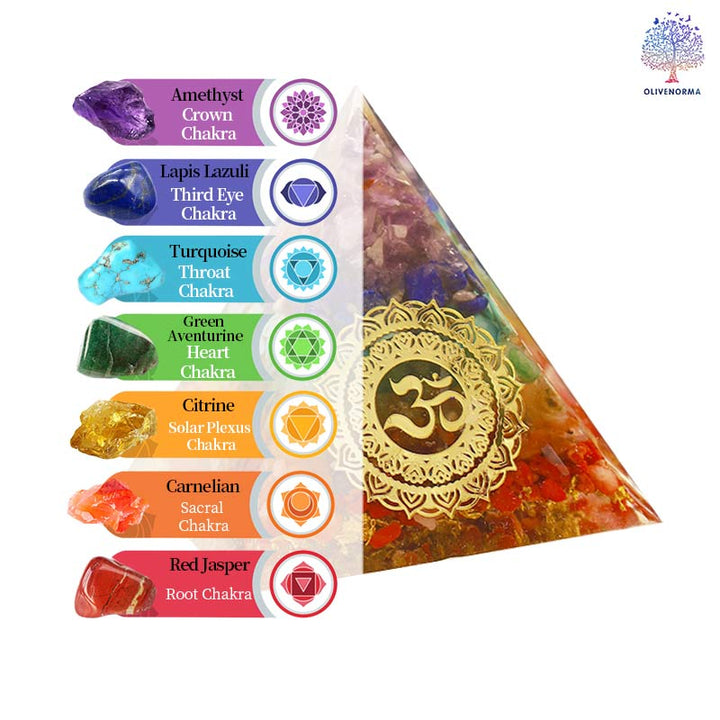 Pirámide de orgón con protección de chakras pura de Olivenorma 
