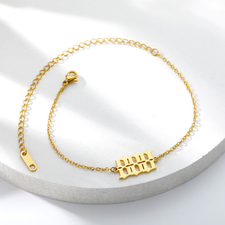 Pulsera de tobillo espiritual con números de ángel