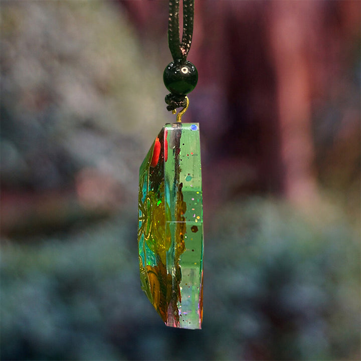 Collar de meditación con el símbolo del cubo de Metatrón del chakra Olivenorma