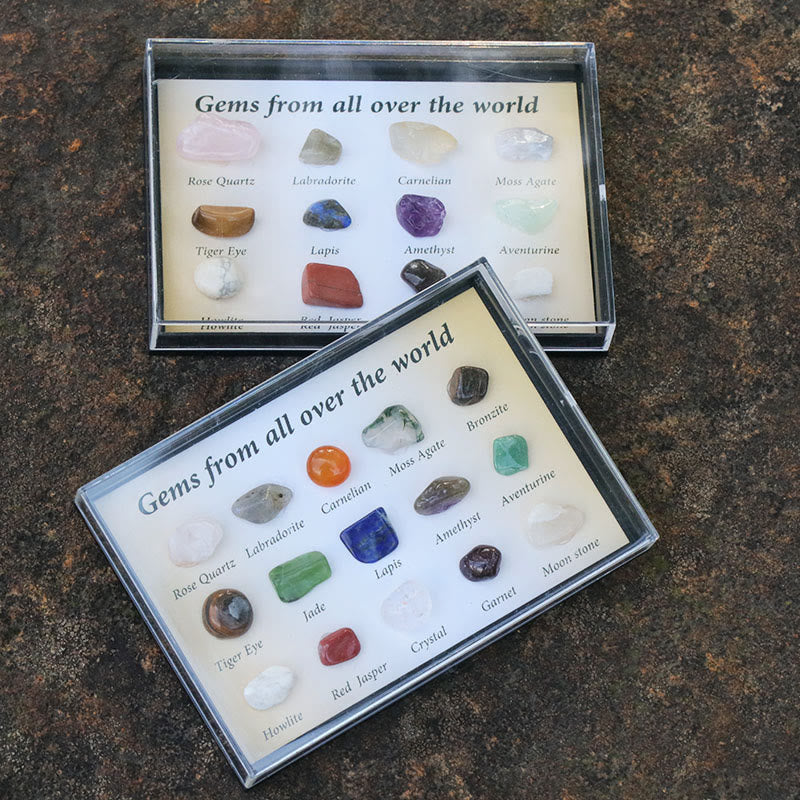 Juego de 15 piezas de piedras preciosas de cristal de piedra natural Olivenorma