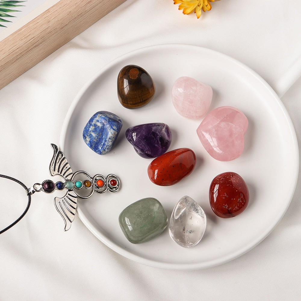 Juego de piedras preciosas de cristal pulidas para meditación irregular natural de Olivenorma