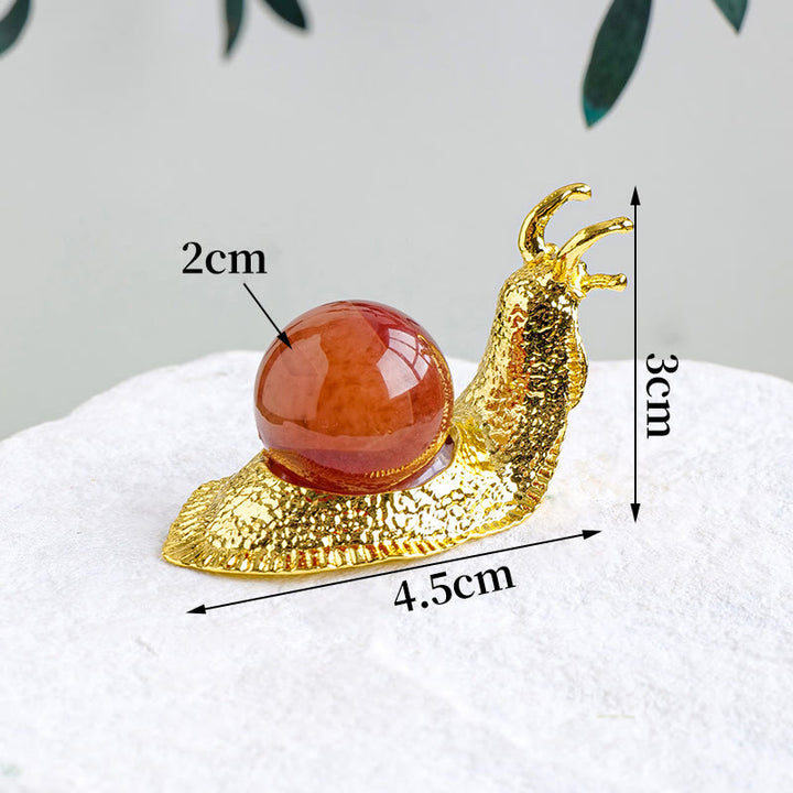 Soporte para bolas de cristal natural de Olivenorma, pequeño caracol decorativo con piedras preciosas