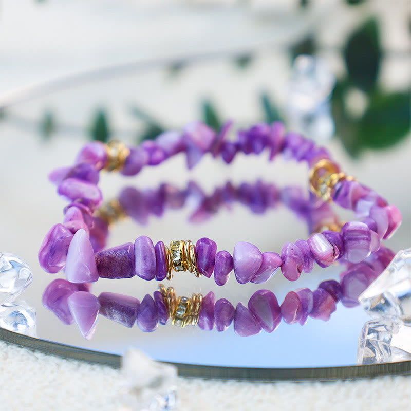 Pulsera de cuentas trituradas de cristal de piedra irregular de Olivenorma 