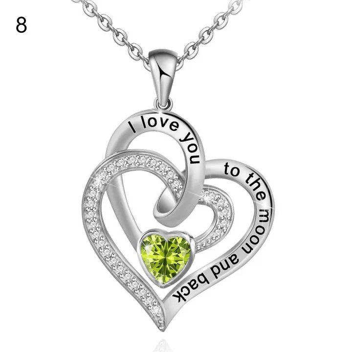 Collar con corazones y piedras natales de Olivenorma