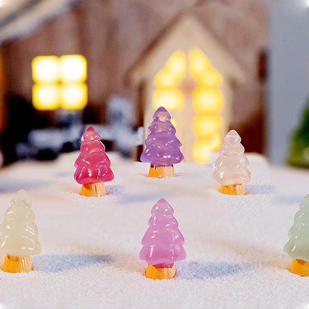 Olivenorma - 5 miniesculturas de cristal para árbol de Navidad, decoración con piedras preciosas