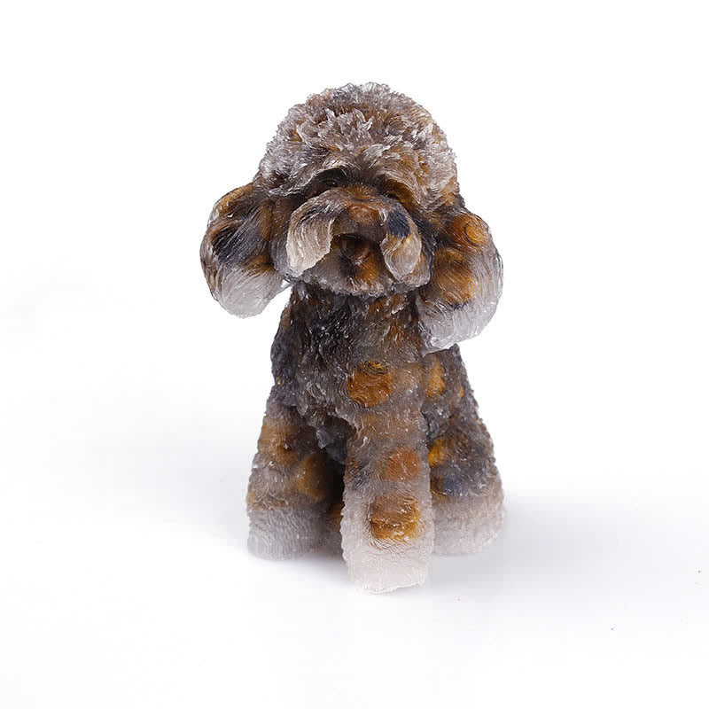 Adorno con piedras preciosas de caniche de cristal natural de Olivenorma