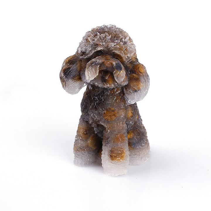 Adorno con piedras preciosas de caniche de cristal natural de Olivenorma