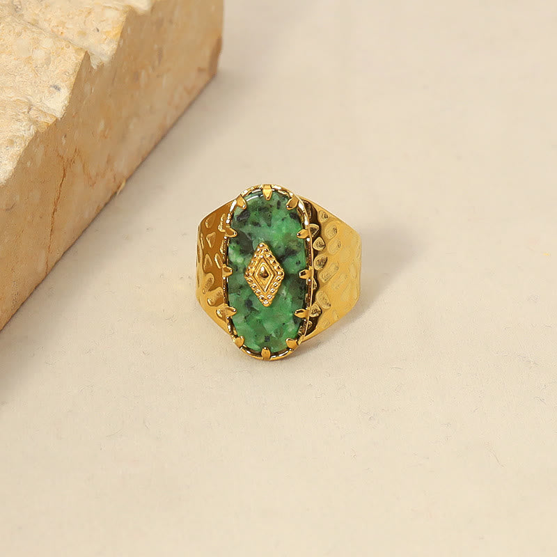 Anillo ajustable con turquesa africana de Olivenorma